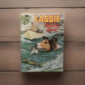 Vintage 1968 Lassie Coloring Book Whitman Used Few Pages Colored Made In USA